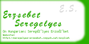 erzsebet seregelyes business card